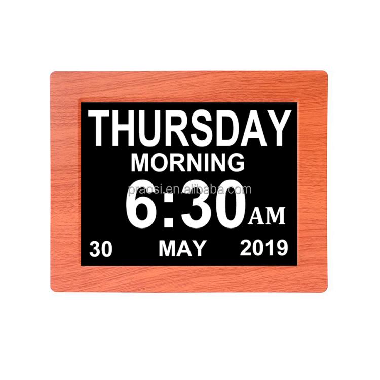 Digital Desk Clock with Date and Time for Memory Support красный