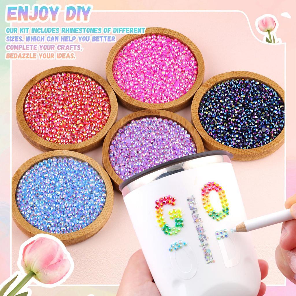 Hot Sale AB Color Flat-Bottom Jelly Rhinestones for DIY Clothing, Mugs, Nail Art, and Phones - 3/4/5mm