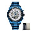 New Fashion Transparent Retro Men's Automatic Mechanical Watches Top Brand Luxury Stainless Steel Skeleton Clocks Reloj Hombre