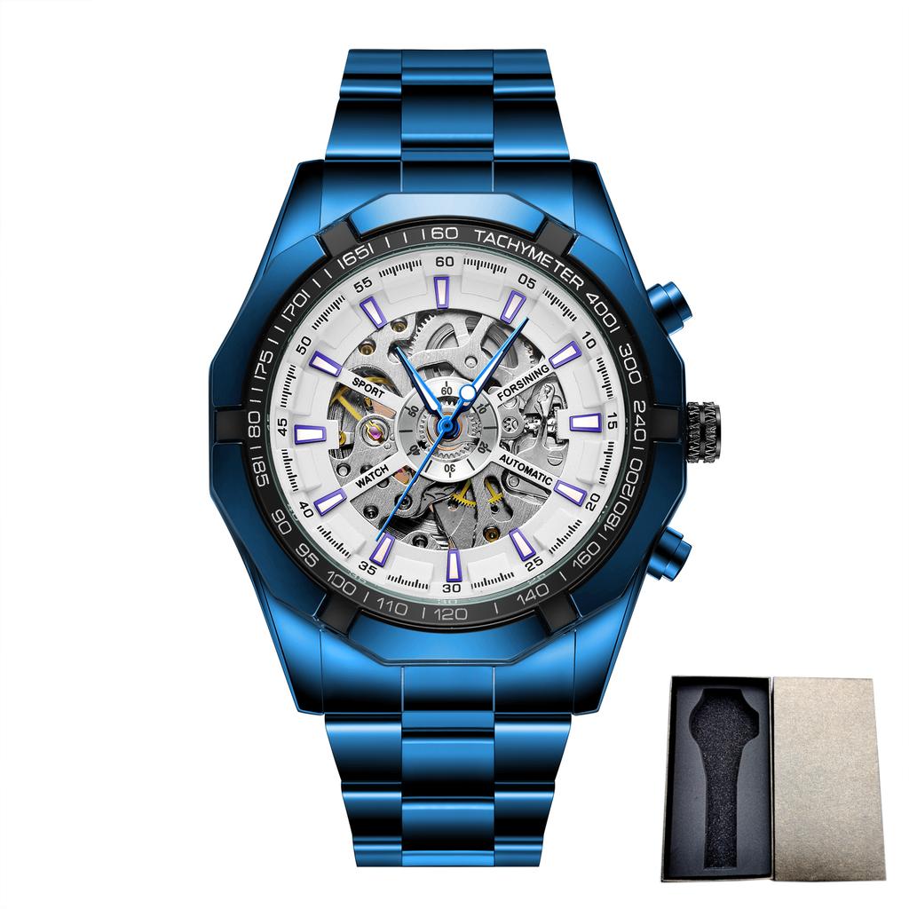 New Fashion Transparent Retro Men's Automatic Mechanical Watches Top Brand Luxury Stainless Steel Skeleton Clocks Reloj Hombre