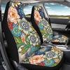 Bright Blossoms Colorful Boho Floral Print Car Seat Covers For Women,Universal Auto Front Seats Protector Fits For Car,SUV Sedan,Truck