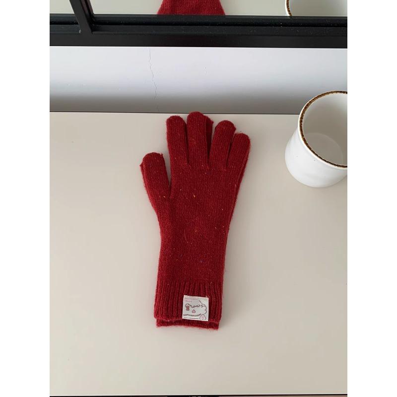Koreanischer Stil Herbst und Winter Neuer Stil Extra Lange Schleierkraut-Handschuhe Niedliche Wolle Touchscreen Split-Finger Warme Gestrickte Handschuhe für Damen