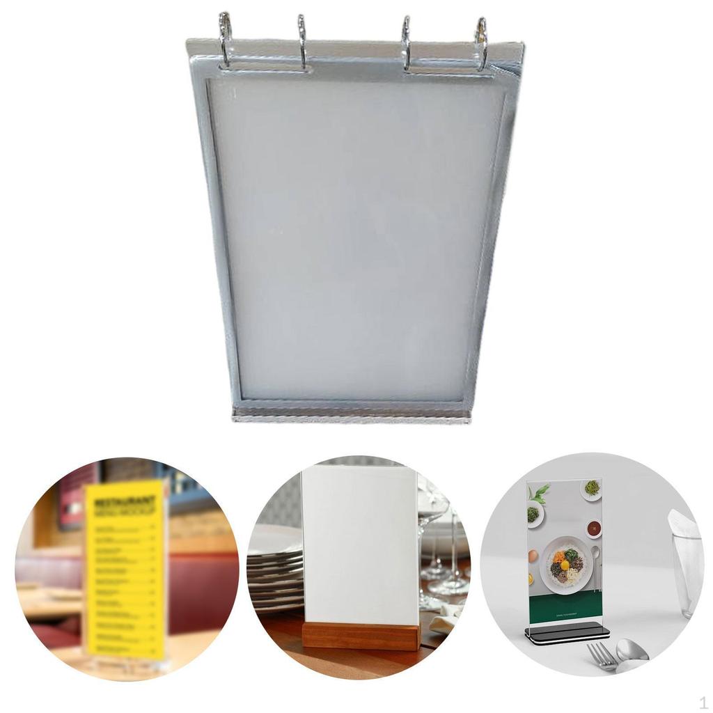 Flip Desktop Card Menu Display Stand with Base 12 Sides Vertical Sign Holder Multi Page