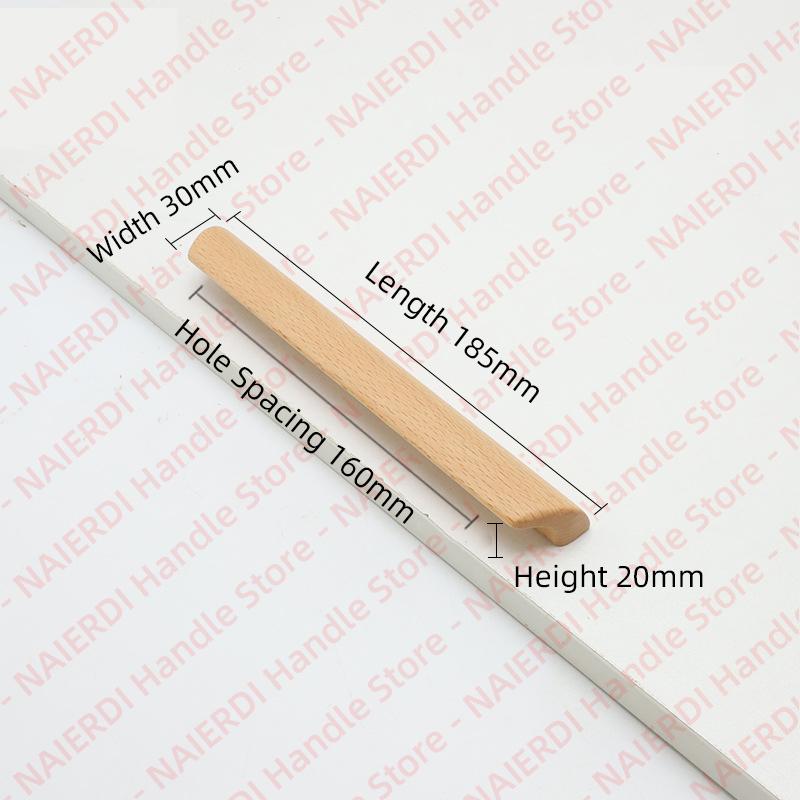 NAIERDI Solid Wood Cabinet Handles Modern Single Hole Wooden Pulls Octagon Round Knobs for Kitchen Cupboard Wardrobe Hardware