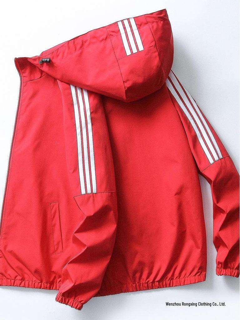 Men's Hooded Sport Jacket - Casual, Lightweight Spring/Autumn Outerwear for Teen Students
