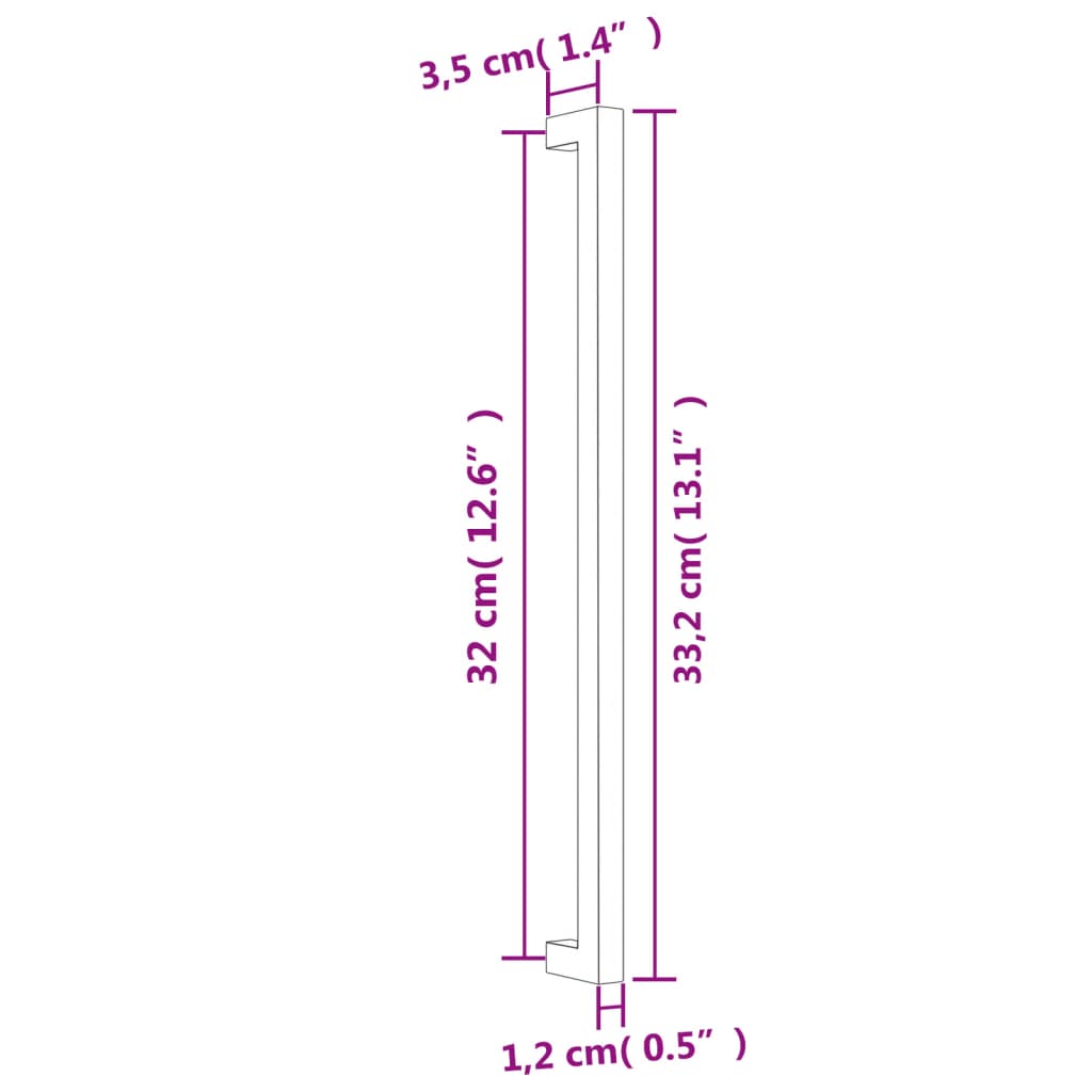Furniture Handles 10 Pcs Silver 320 Mm Stainless Steel