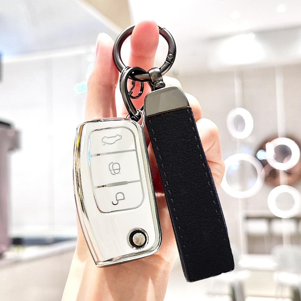 Fashion Tpu Keyless Car Flip Key Case Cover Shell Fob For Ford Escape Falcon C-Max Fiesta Focus 2 Ecosport Kugua Accessories