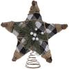 Buffalo Check, Jute and Pine Tree Topper Christmas Tree Topper
