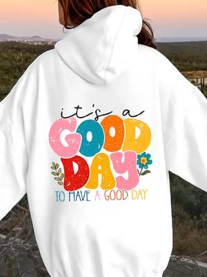 Women '' Beautiful Day 'Printed Hoodie Loose Casual Hoodie Comfortable 2025 Autumn Winter Top Cute Style Casual Clothing