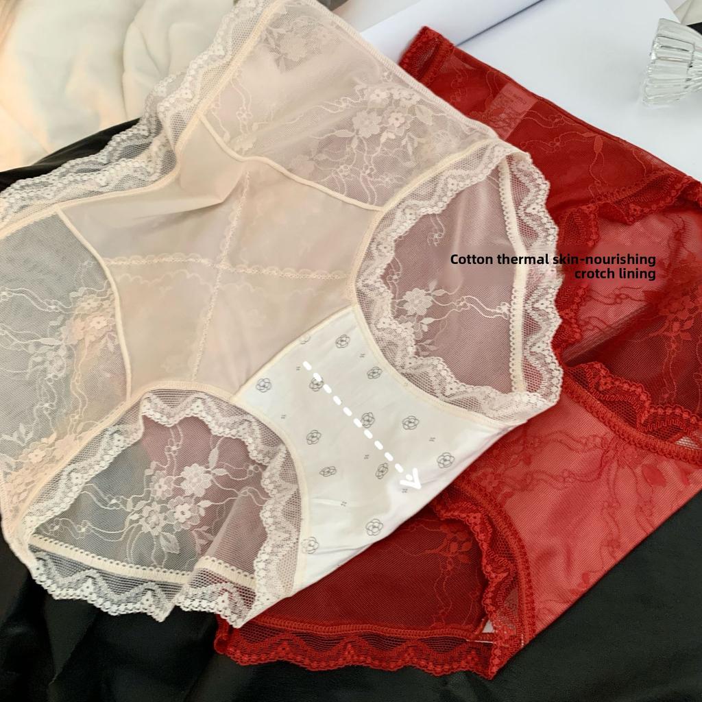 Ladies Spring and Autumn Lace Abdominal High Waist Hip Underwear
