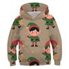 Autumn and Winter Children's Christmas Elf 3D Printed Hooded Comfortable and Versatile Breathable Hoodies & Sweatshirts (boys)