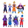 8Pcs/Set Anime Dragon Ball Z Son Goku Trunks Beerus Majin Buu Action Figure Vegeta Piccolo Son Gohan Super Saiyan Model Doll Toy
