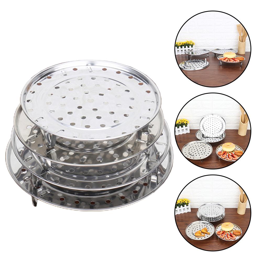 1pcs Brand New Steaming Rack Cooking Utensils 18-30cm Plate Steam Cooking Rack Round Type Stainless Steel Steamer Tray Kitchen
