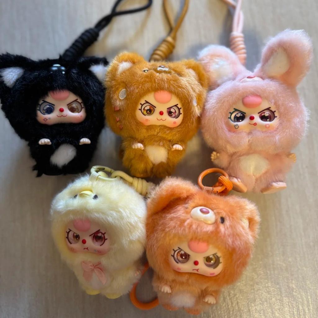 Äkta Baby Three Mini Hug Series Blind Box Söt Vinyl Docka Väskhänge Skrivbordsdekoration Trendpresent Trendig Leksak Flicka Barnpresent