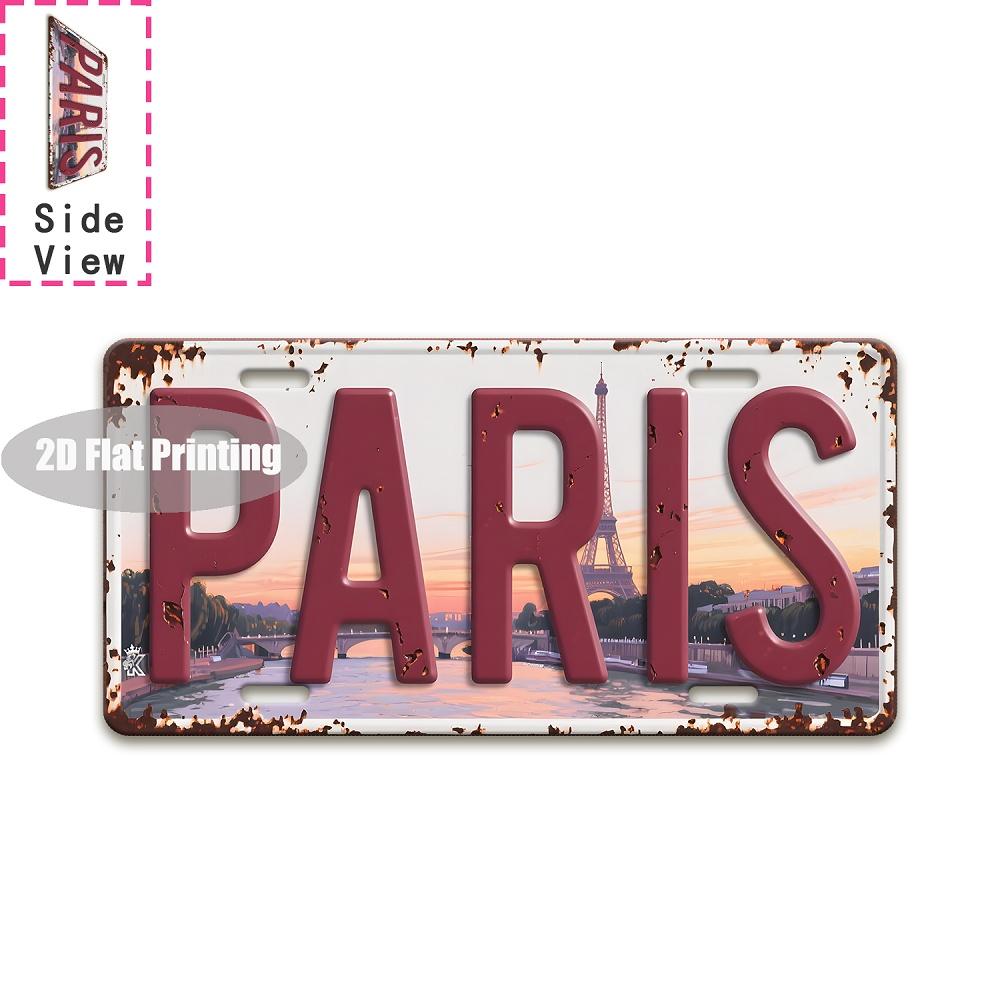 Vintage Distressed City Year Kitchen Bird Letter Print License Plate Metal Tin Sign Retro Wall Decor For Bar Cafe Home Garden
