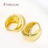 Trendy U Shape Earring Hoops Female 18K Gold Plated Brass Metal Earrings For Women Thick Chunky Huggie Earrings Jewelry