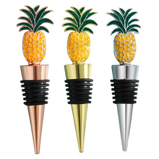 Wine Bottle Stopper Pineapple Design Vacuum Sealed Twist Cap Reusable Champagne Stopper Red Wine Cork for Bar Tools Wine Gifts
