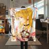 1Pc Death Note Print Flannel Blanket, High Quality Comfortable for All Seasons, Home Decor, Warmth and Comfort, Perfect for Christmas Gifts