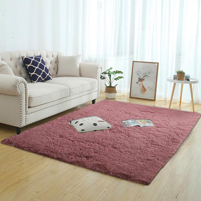 Silky Fluffy Carpet Modern Home Decor Long Plush Shaggy Rug Children's Play Mats Sofa Living Bedroom Bedside Mat Balcony Carpets