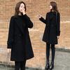 Woolen Coat Women's Black Fashion Woolen Coat Women's Autumn, Winter and Winter New Medium and Long Models