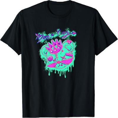 Bear King Neon Graffiti Teddy Bear Urban Streetwear Design T-Shirt