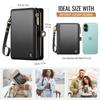 XIMAND Passport Holder Wallet Bag with 11 Card Passport Photo and RFID Blocking Wristlet Strap Black Slots, Pocket, Pocket, -