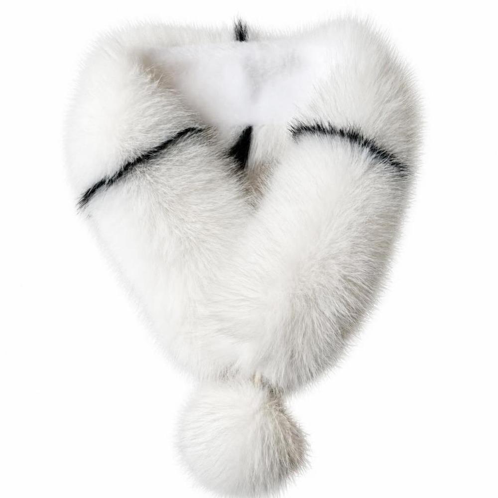 Solid Color Neck Scarf Velvet Texture Faux Fox Fur Collar Luxury Neck Warmer Scarf Women