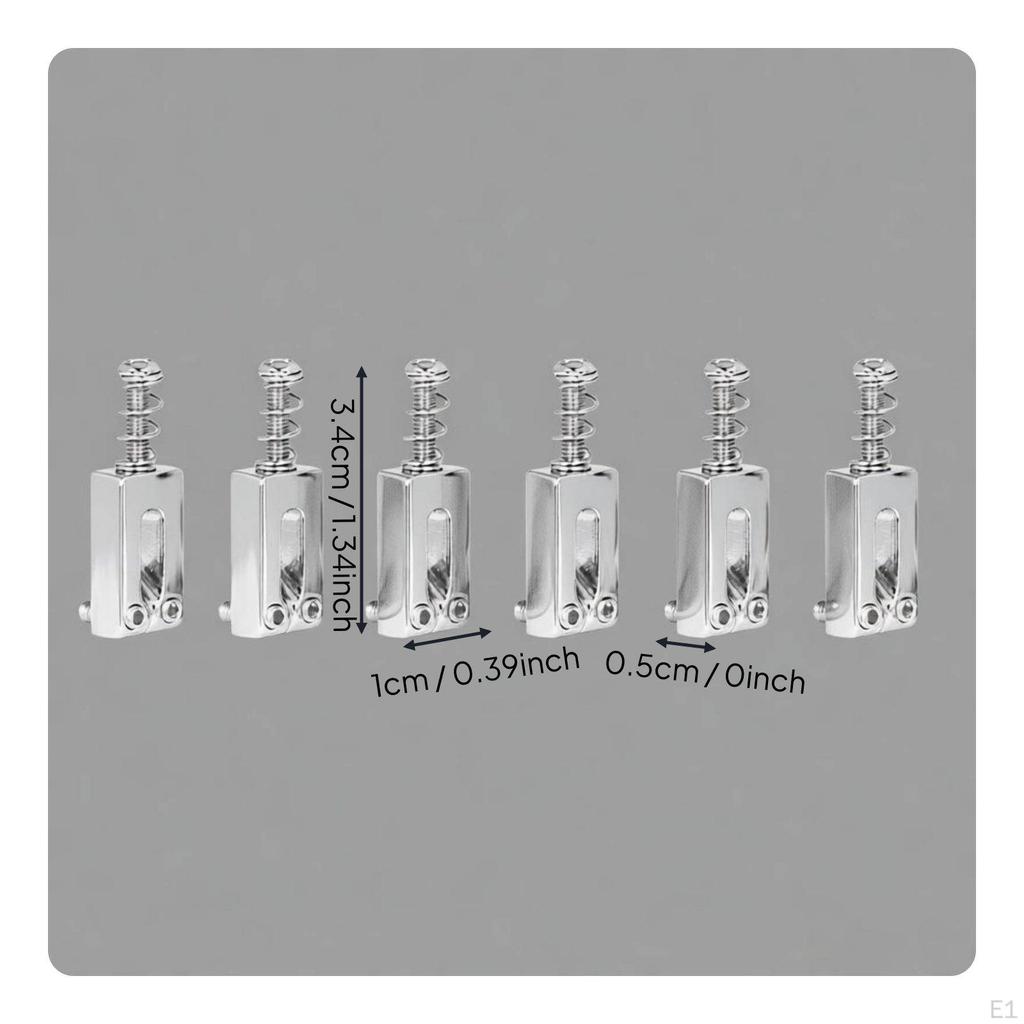 6 Pieces Guitar Saddles Intonation Electric Bridge Improves Sustain for Guitarists,