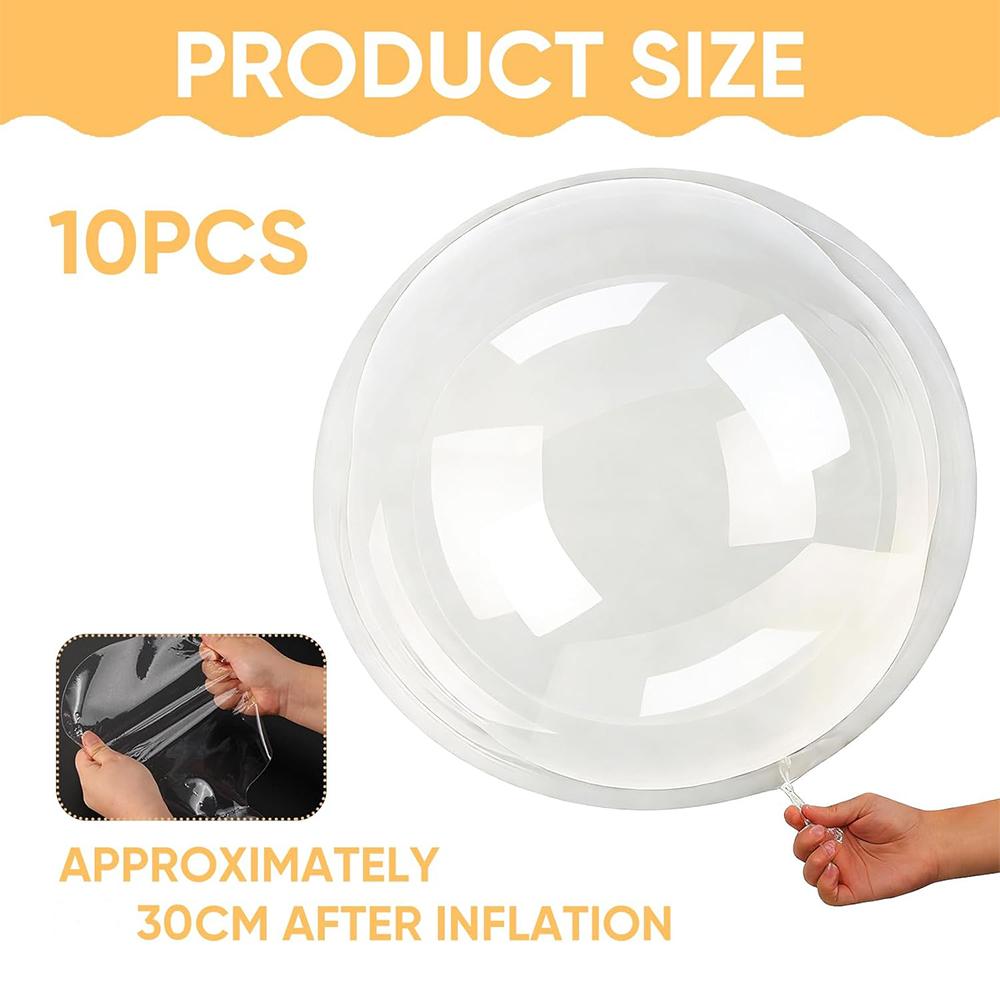 10Pcs Clear Bubble Bobo Balloons For Stuffing, Party Decorations, Photo Shoot