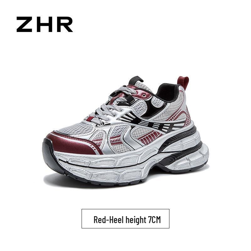 ZHR Women's Thick-Soled Height-Increasing Dad Shoes: 2025 Lightweight, Versatile Sports Sneakers