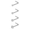 4/12PCS Stainless Steel Zircon Nose Piercing Stud Set L Shape Nose Ring Lot Twist Nose Ring Stud Bulk Body Piercing Nariz Pack