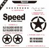 1 Pair Black Car SUV Vinyl Graphic Car Body Speed pentagram DIY Decals Stickers