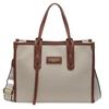 Canvas Tote Bag For Women With Pu Material And Stitching Detail For Daily Use