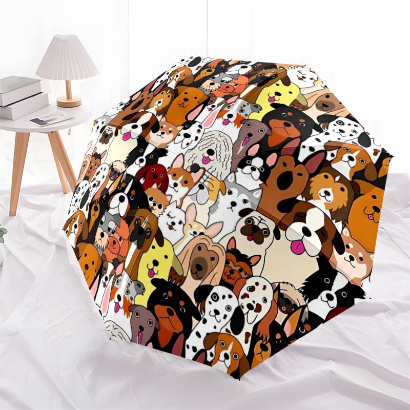 1 Stück Hunde Haustiere Automatischer Faltregenschirm - Kompaktes 8-Rippen-Design, Langlebiger Kunststoff & Eisen, Leicht für den Täglichen Außenbereich121