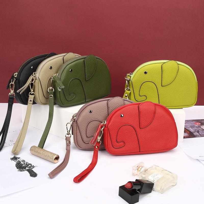 Elegant Long Women's Genuine Leather Clutch Wallet with Thin Korean Style Zipper