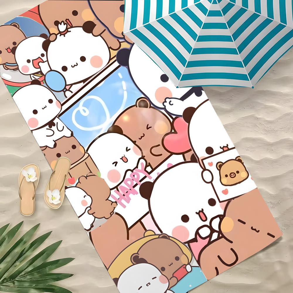 Anime Bubu Dudu Towel Polyester Beach Towel Quick Dry Sand Free Bath Towel For Summer Pool Travel Vacation