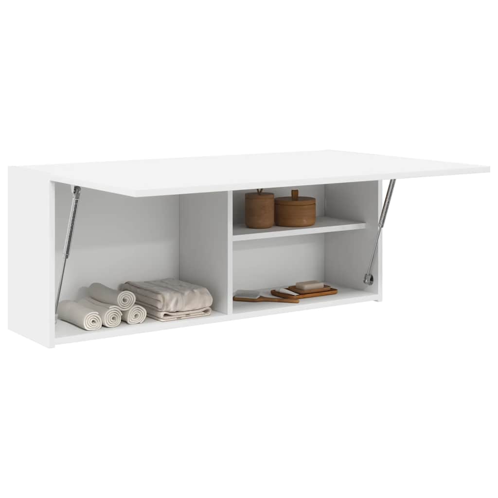 Biała szafka ścienna do łazienki 100 x 25 x 40 cm Płyta wiórowa