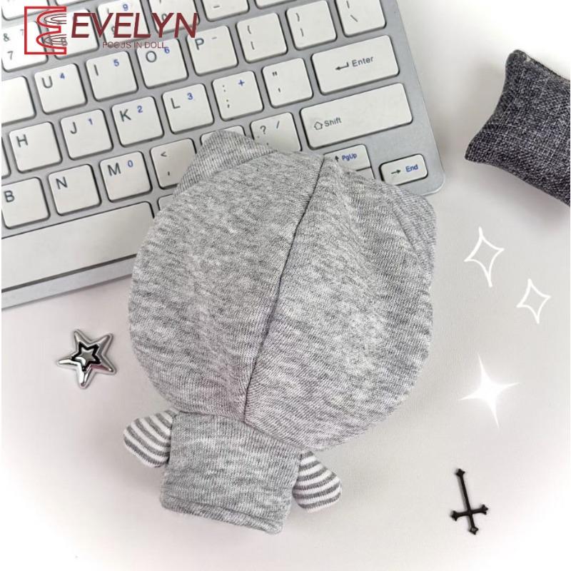 Evelyn 10CM Doll's Clothes Grey Hoodie Accessories Anime Cartoon Cotton Stuffed Toy Doll Fashion Sweater No Doll