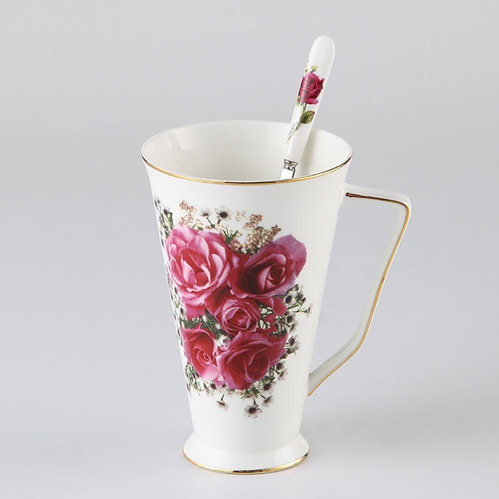 Household Rose Flowers Stainless Steel TeaSpoon Kitchen & Dining Coffee Spoon Dessert Scoop