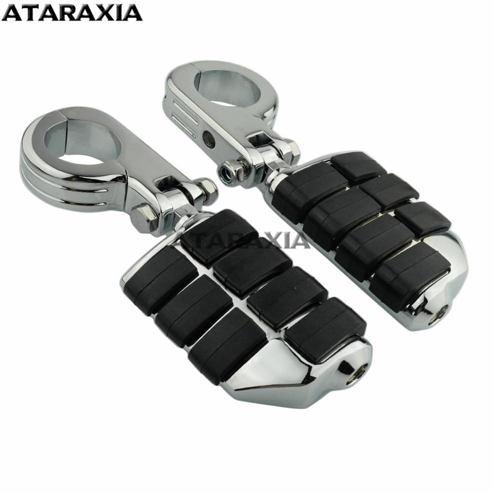 Motorcycle Highway Pegs Clamp Engine Guards Crash Bar Foot Pegs Footrest With Mount For Harley Sportster Dyna Suzuki