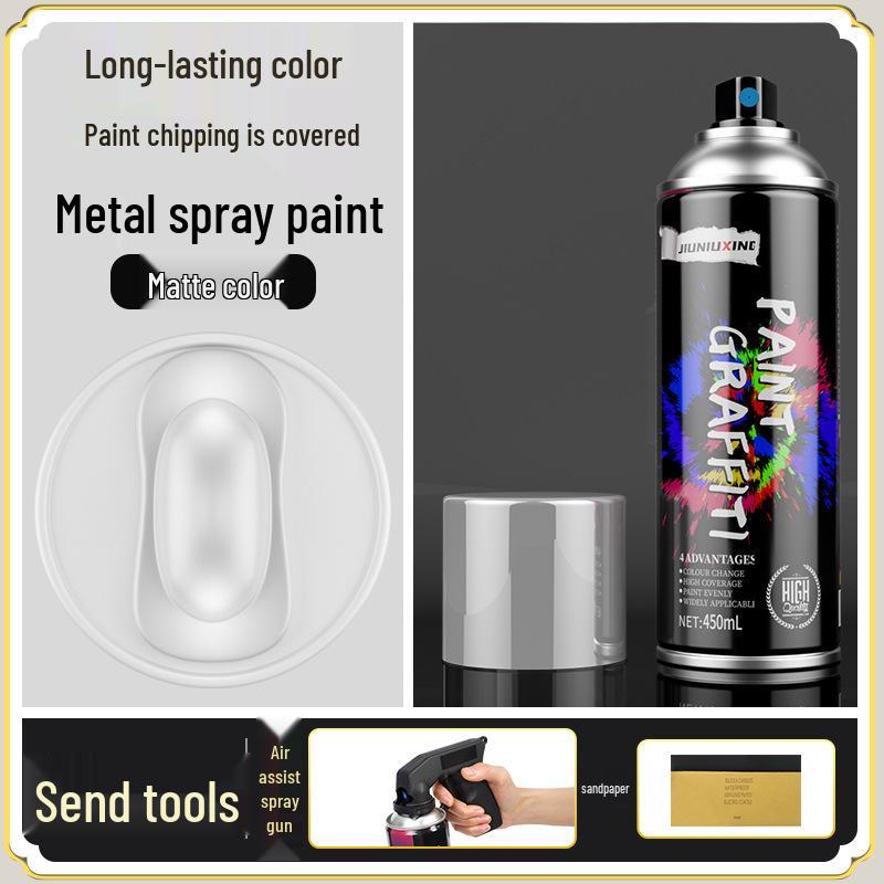 Rustproof Metallic Hand-Spray Paint: Anti-Corrosion, High-Temperature, Waterproof, White Refinishing for Rust Removal