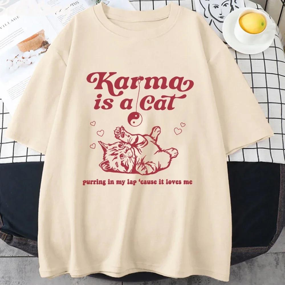 Karma Cat 2024 Taylor Midnight Album Short Sleeve T-Shirt for Women, Midnight Meeting Top