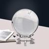 MerryNine Magic Crystal Ball, 80mm, Transparent Crystal Ball with Metal Base, Wiping Cloth, Feng Shui Item, Decorative Item (Clear + Metal Base)
