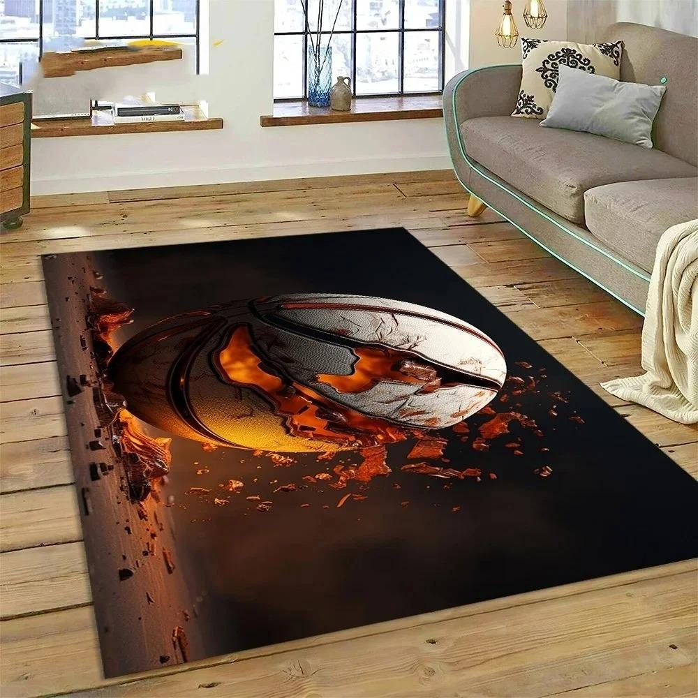 Basketball Court Frame Carpet for Children Bedroom Cartoon Kid Crawling Play Rug Non-slip Doormats Living Room Decor Floor Mat