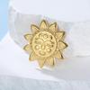 Womens Jewelry Four Petal Flower Brooch French Style Stainless Steel Gold Color Trendy Pin for Wedding Office Gift