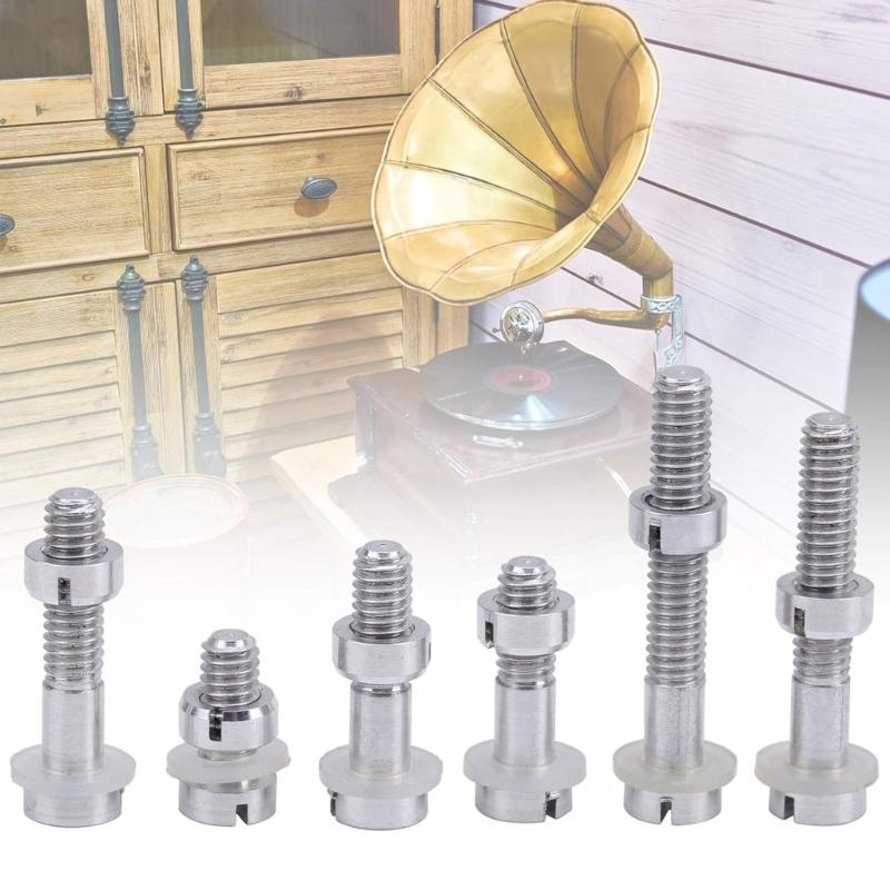 Pack of 6 Turntable Headshell Cartridges Mounting Set Screws and Hardware Player Assembly Parts Metal Nut Washers