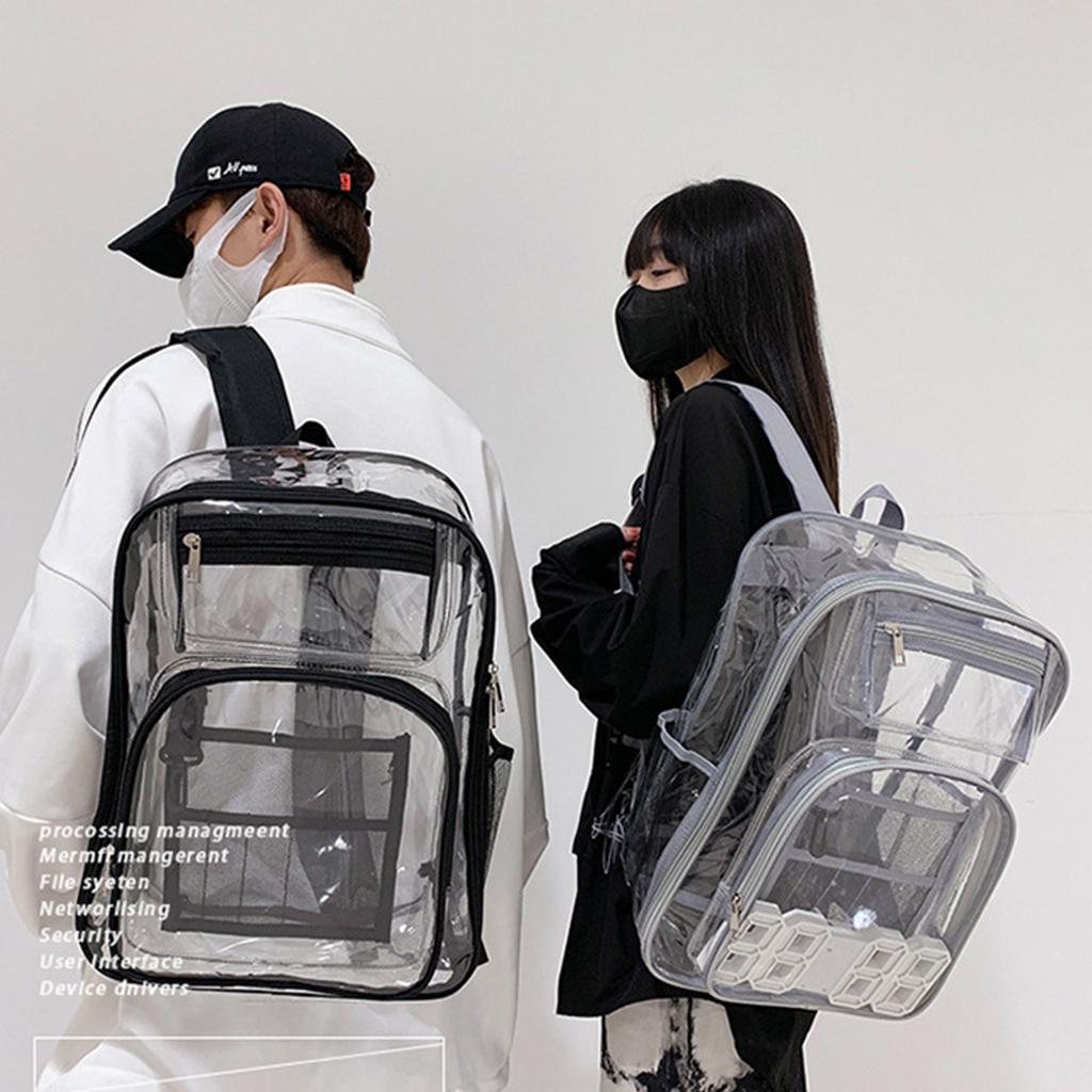 Stylish Clear School Backpack Laptop Backpack School Bag for Student Teenagers Large Capacity Travel Casual Book Bags