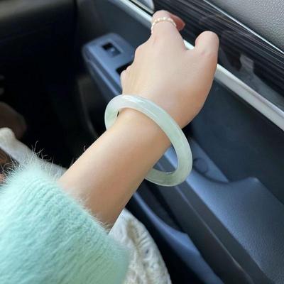 Ice Transparent Imitation Jade Bracelet Smooth Polished Perfect For Daily Wear Elegant Gift For Women