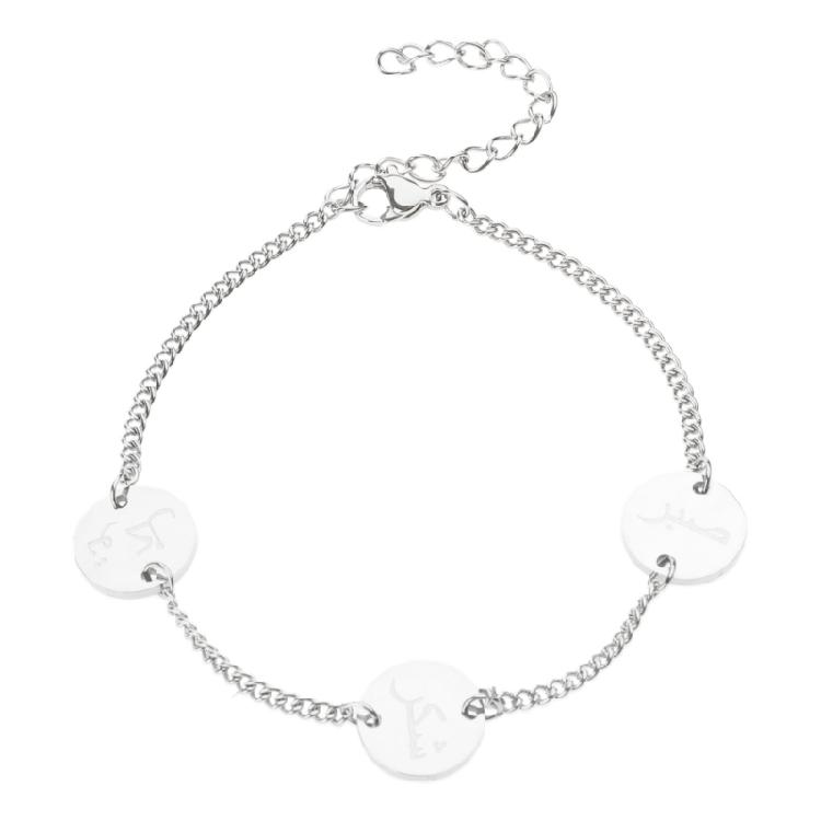 Bransoletka z wisiorkiem Bransoletka z arabską monetą Materiał ze stali nierdzewnej Biżuteria na nadgarstek