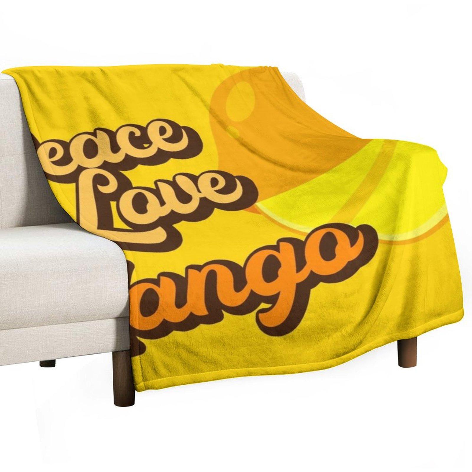 

Peace Love Mango. Throw Blanket Beautifuls Designers Fashion Sofas valentine gift ideas Blankets 30x40in